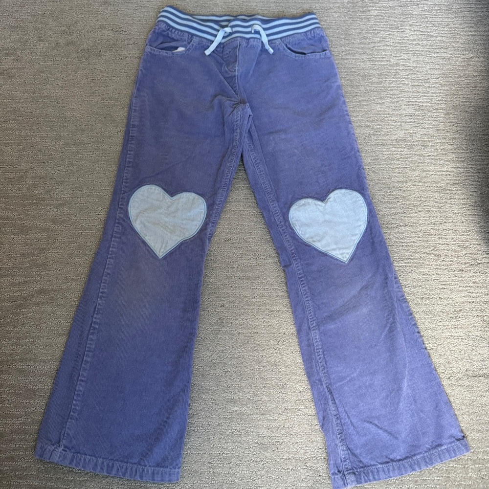 Mini Boden Purple Corduroy Heart Pants